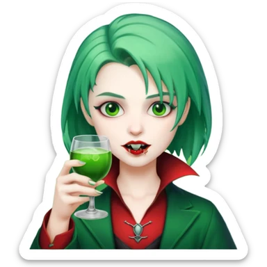 vampire Drink holders with  hat green hair  sticker