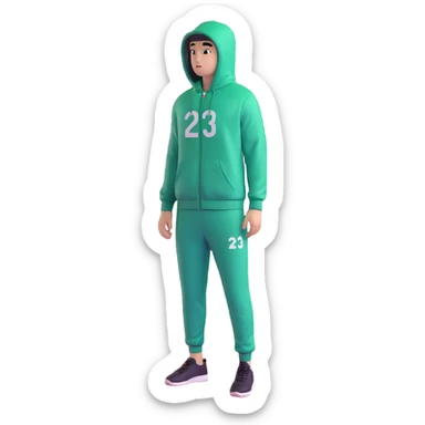 human player number 230 wearing green Squid Game tracksuit sticker