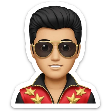 A boy with an Elvis Presley mask with sunglasses (with total black lenses)dressed as Elvis Presley sticker