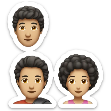 a couple (1st asian woman and 2nd man with afro) sticker