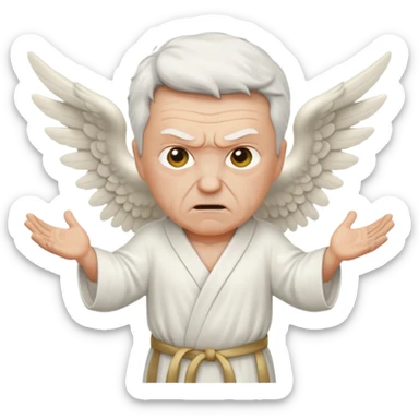 No real face angry older white male Italian animated angel I don't want a real face sticker