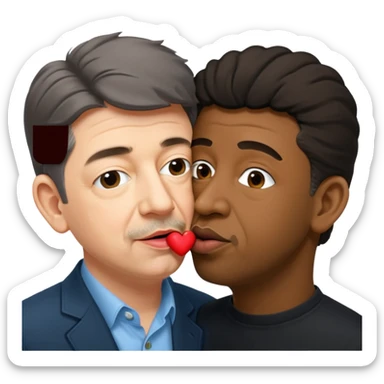 jean luc melenchon qui fait un bisous sur la bouche a une personne noir sticker