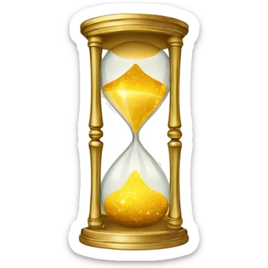 Gilded sparkling shimmering hourglass with nebula galaxy golden inside sticker