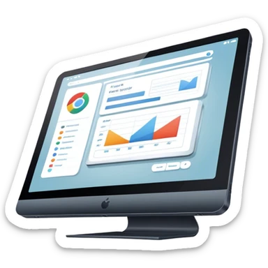 Create an emoji for UX/UI design. Show a monitor or tablet with a web interface mockup displayed on the screen. Use modern, professional colors. Do not include any emojis or smiley faces. Make the background transparent. sticker