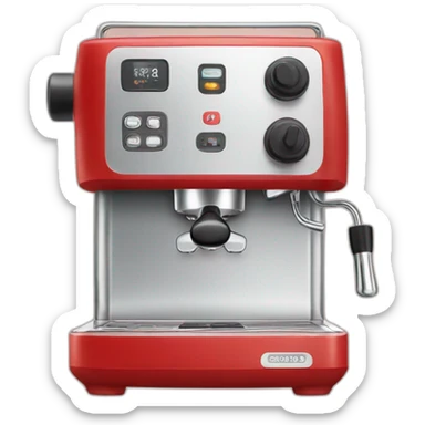 Red espresso machine sticker