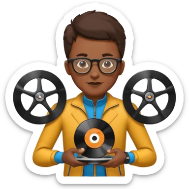 Record Collector + vinyl disc, City Cyclists. sticker