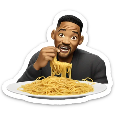 Will Smith messily eating spaghetti  sticker