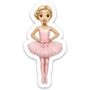 white girl, Soft pink ballerina dress with ribbon sticker