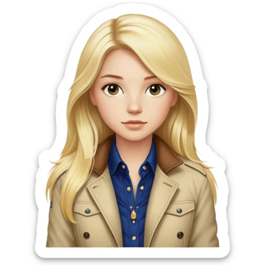 blonde girl long hair in ralph lauren jacket  sticker