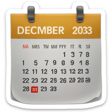 a calendar for December 2023 sticker