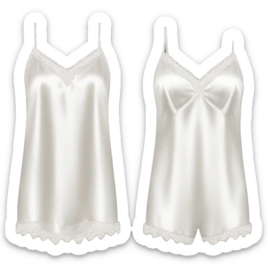 White silk camisole pjs sticker