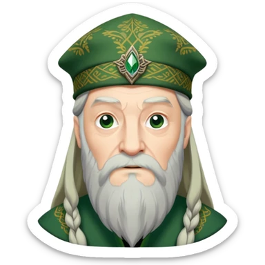 Dumbledore green scotland Tam o'shanter cap with decorative patterns sticker