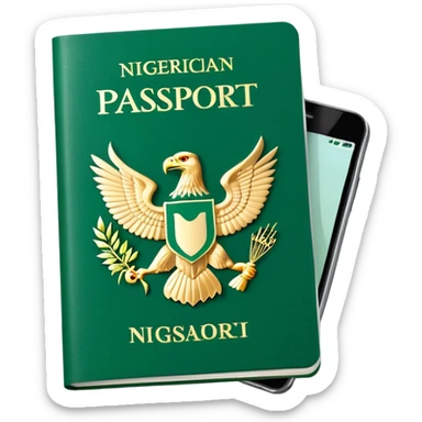 Green, Nigerian, Passport, with Eagle Logo sticker