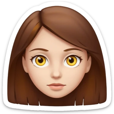Una chica d Cabello café ojos amarillos piel clara  sticker