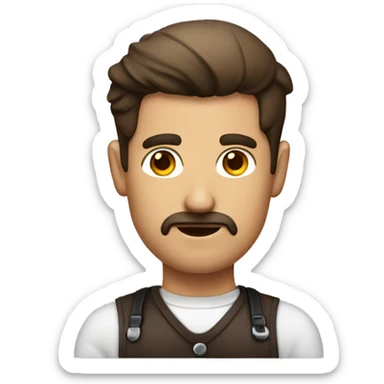 Barista man a suspicious look sticker