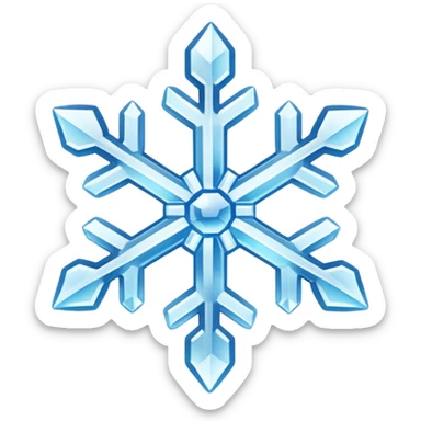 snowflake ice object icon, icy crystal shape, glossy frozen look, 3D cartoon, soft shadow, mobile game icon style, centered, clean background, no text, no watermark
 sticker