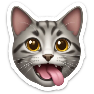 cat sticking out tongue happy sticker