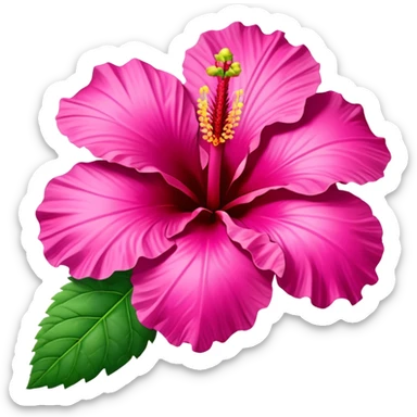 Realistic, detailed, 3D rending, Vibrant Fuchia pink Hibiscus HIbiscus rosa-sinensis sticker