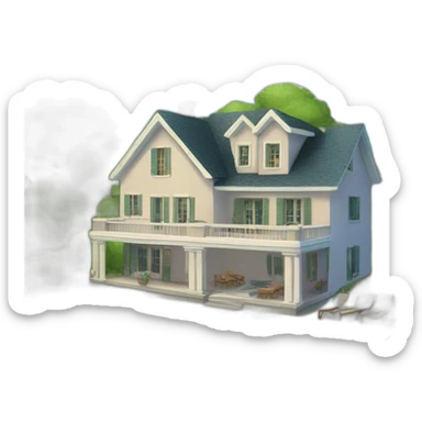 maison avec piscine sticker