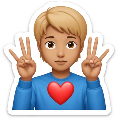 Bts hand pose and heart place mid of fingers sticker