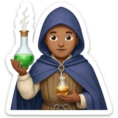 a potion brewer in medieval time sticker