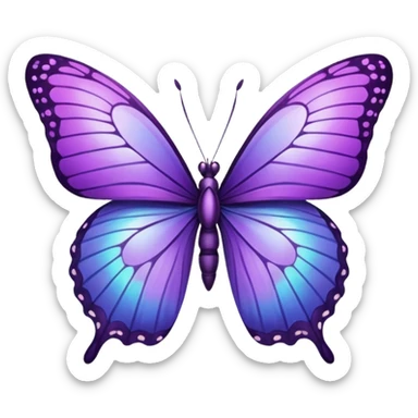 Purple butterfly in emoji sticker
