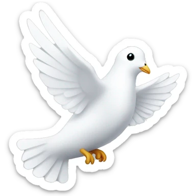 A white dove with an olive branch sticker
