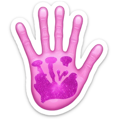 Pink hand xray with glitter  sticker
