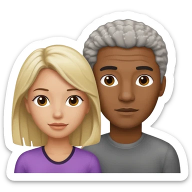 Black man salt n pepper hair with younger blonde  sticker