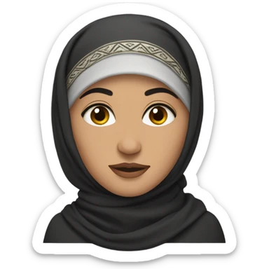 half Bengali half arab woman with black hair and headscarf  sticker