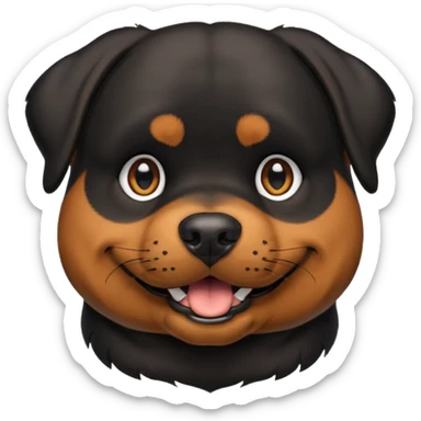 Rottweiler hoofd blij sticker