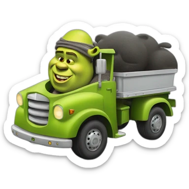 Shrek avec Mickey dans camion benne sticker