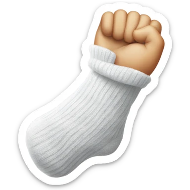 Hand in a sock sticker