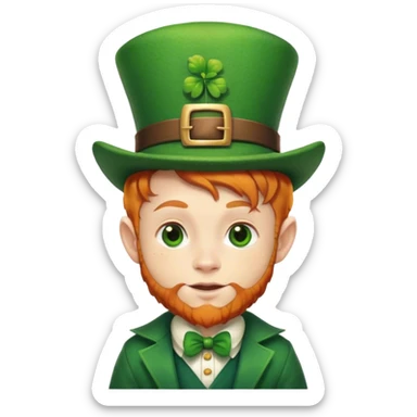 A ginger boy dressed as a leprechaun sticker