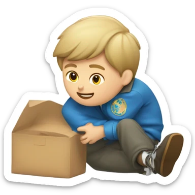 un niño ruso jugando con una matraca  sticker