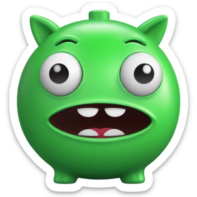 alien green piggy bank money  sticker