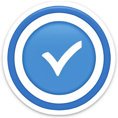 blue tick inside a blue circle right sticker
