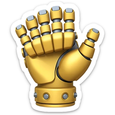 bulky robot fist viewed from the back, emoji style sticker