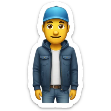 Un hombre con braba y gorra sticker