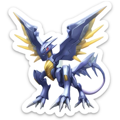  Cool Edgy Shiny Godly Ethereal Digimon-Genesect-Dialga-Reptile full body sticker