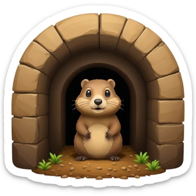 groundhog burrow sticker