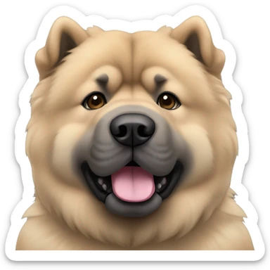 Beige grey chow-chow black muzzle sticker
