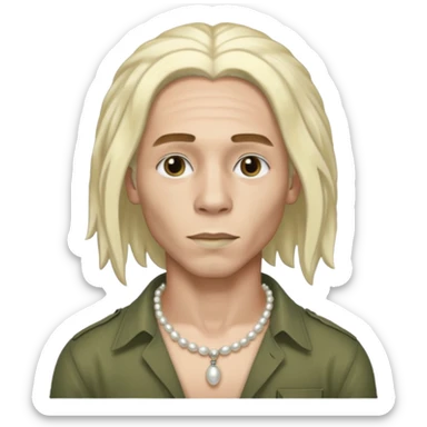  Male bob marley inspired hair platinum blonde with pearls makeup sticker