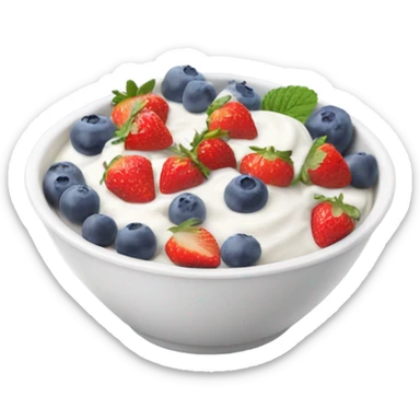 yoghurt bowl with blueberries and strawberries sticker