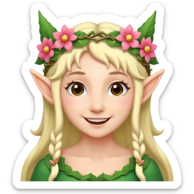 Elf with Flower Crown sticker