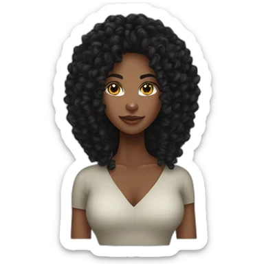 Beautiful Black women long kinky hair sticker