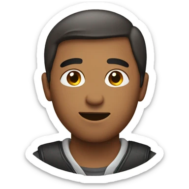 Man putting his hand on his chest sticker