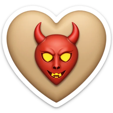 beige heart satanic sticker
