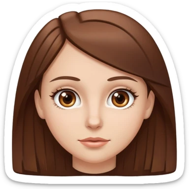 garota branca com o cabelo liso castanho e olhos castanhos sticker