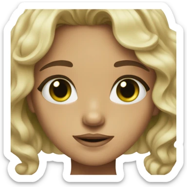 Girl with black sort of wavy hair green eyes and tanish skin sticker